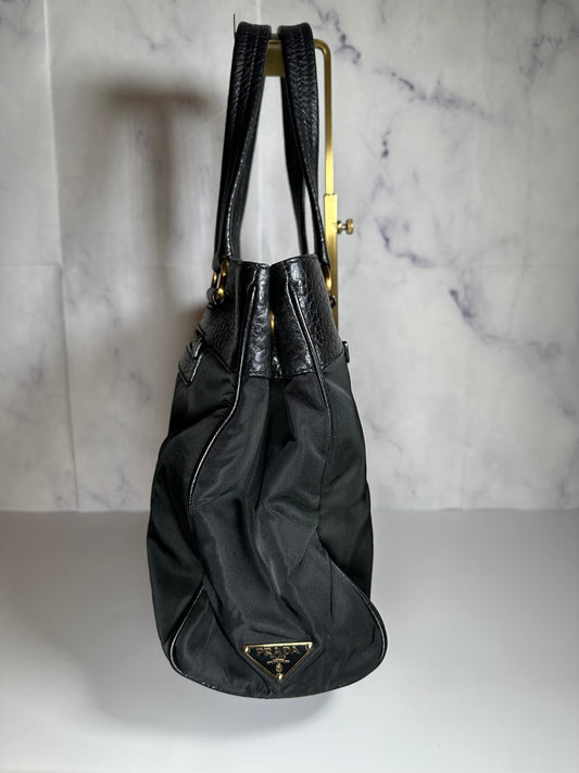 PRADA Pebble-Nylon Small Tote
