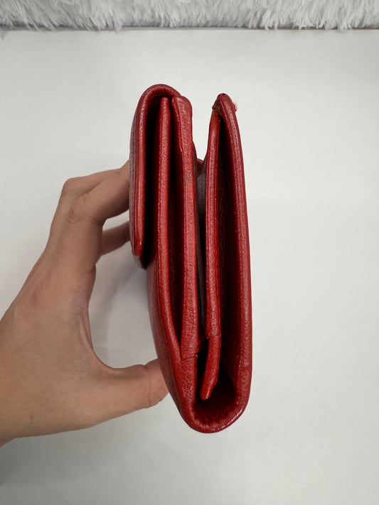 CHANEL Vintage Camellia Wallet Red
