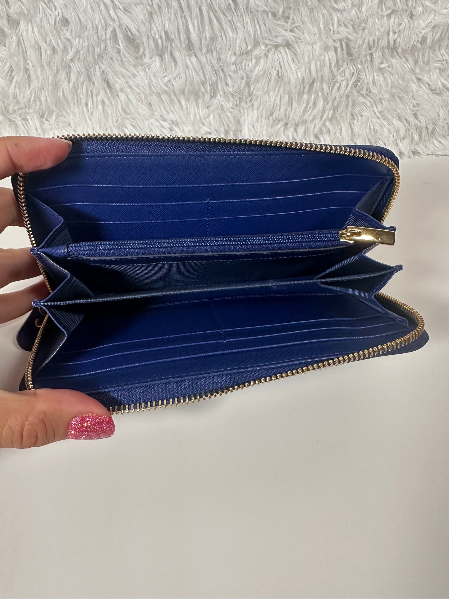 FERRAGAMO Long Zippy Wallet- Blue