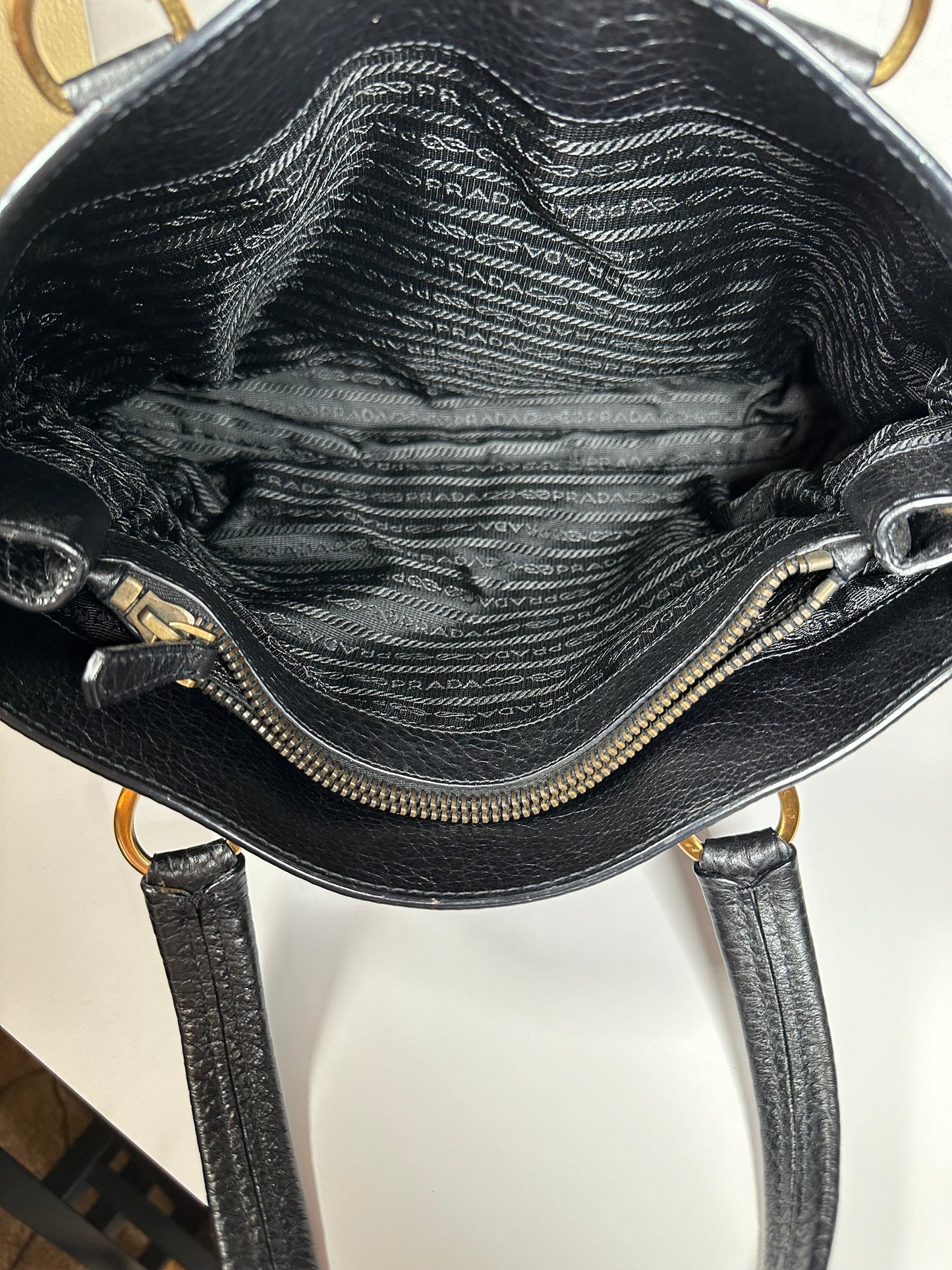 PRADA Pebble-Nylon Small Tote
