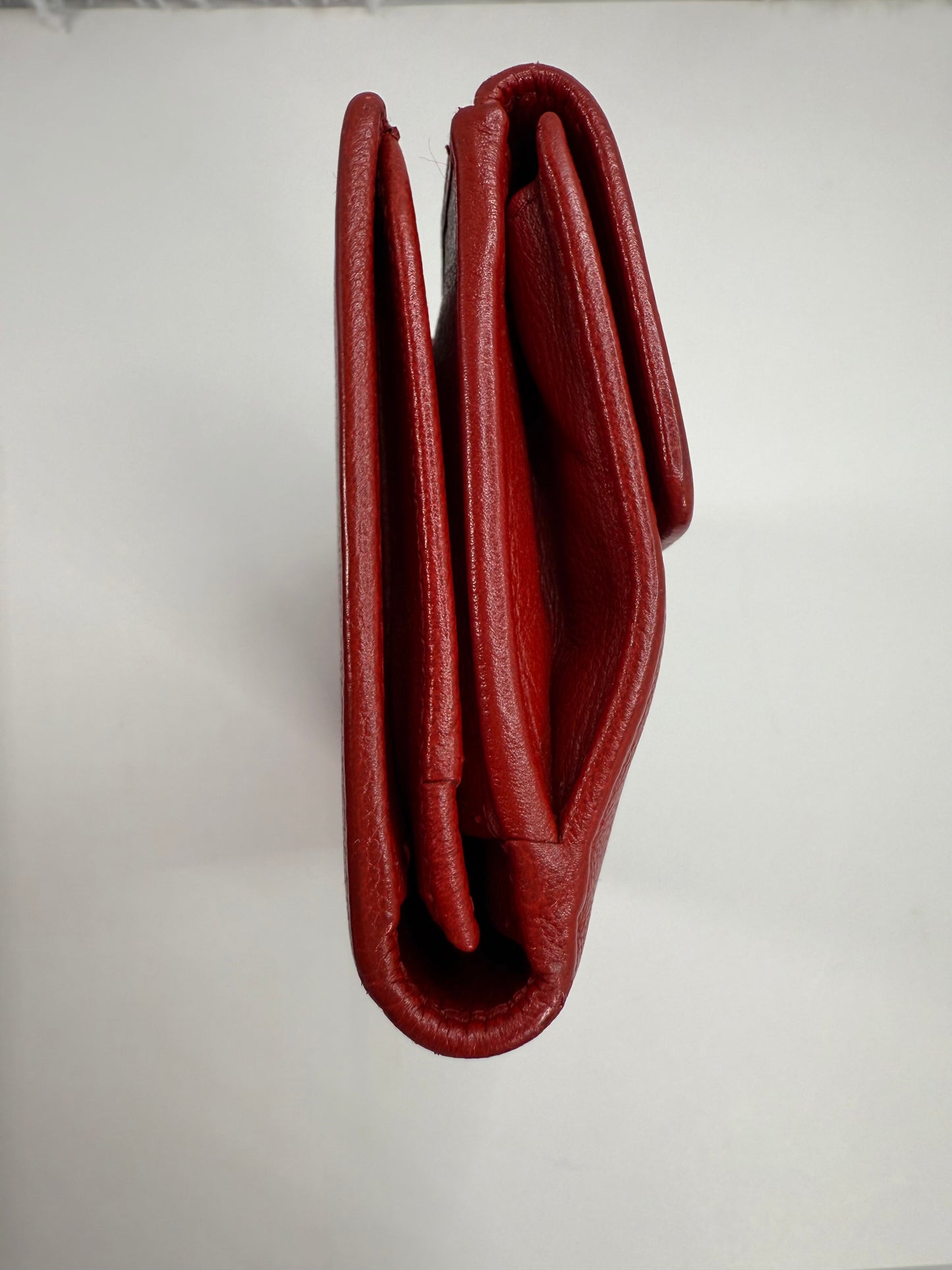 CHANEL Vintage Camellia Wallet Red