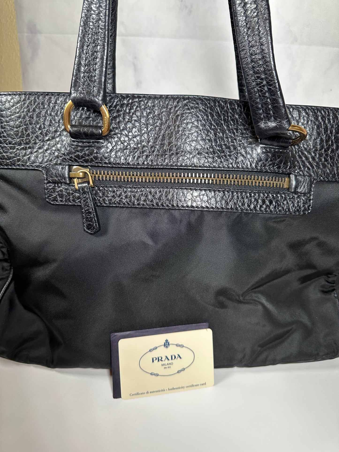 PRADA Pebble-Nylon Small Tote