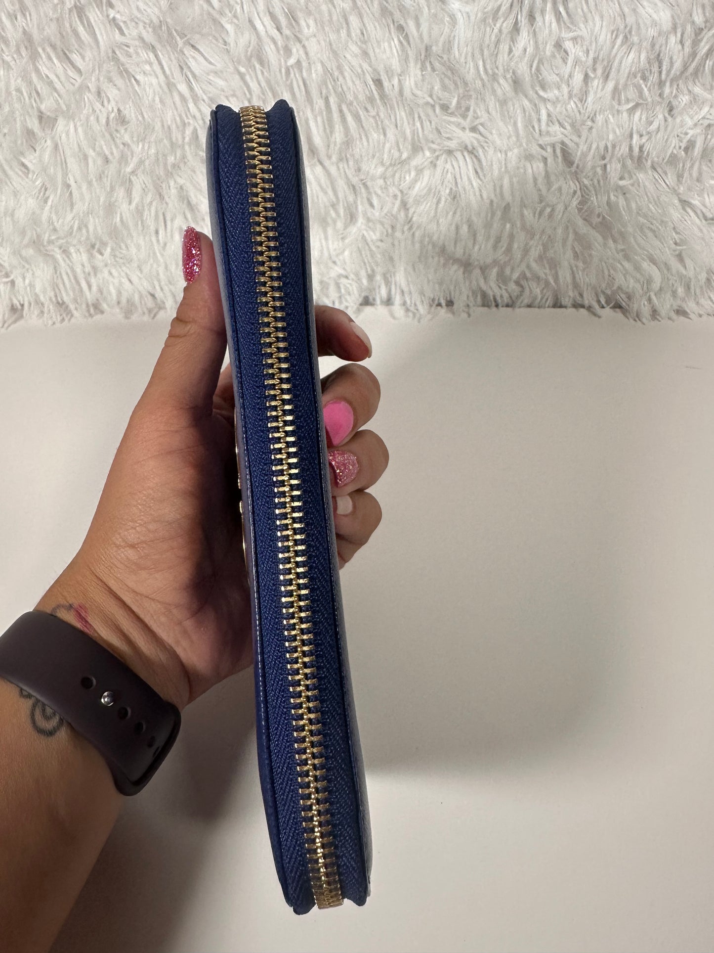 FERRAGAMO Long Zippy Wallet- Blue