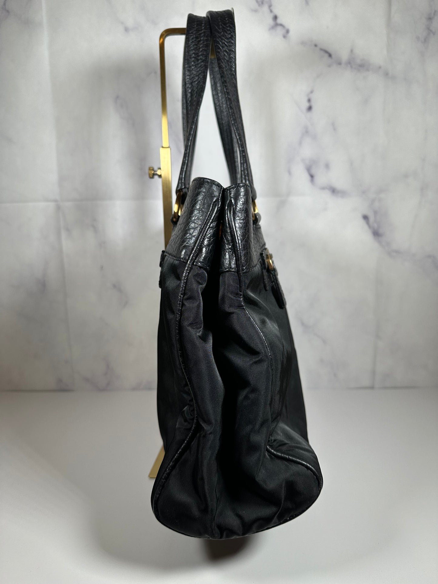 PRADA Pebble-Nylon Small Tote