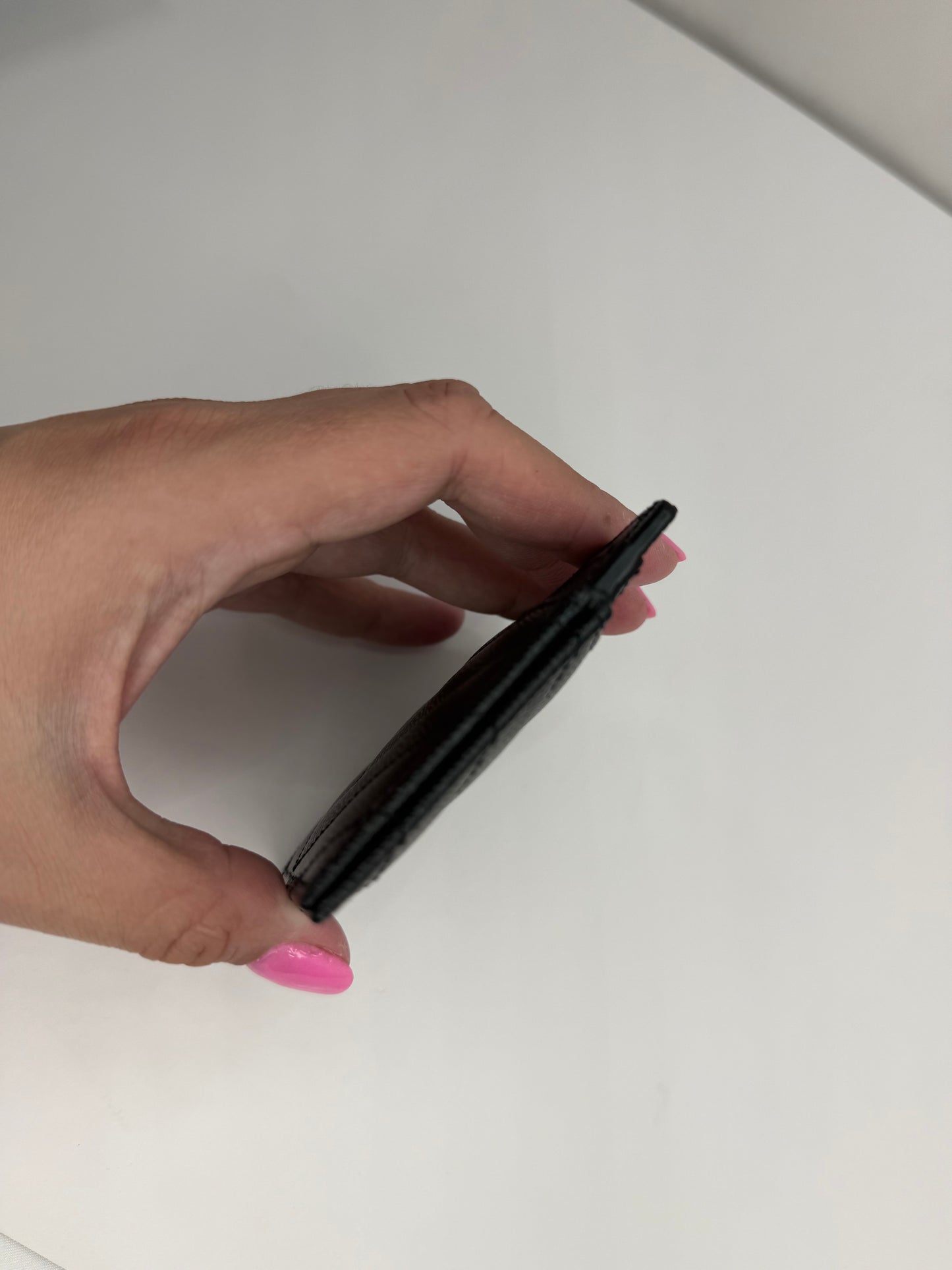 SAINT LAURENT Grain De Poudre Matelasse Chevron Monogram Credit Card Case
