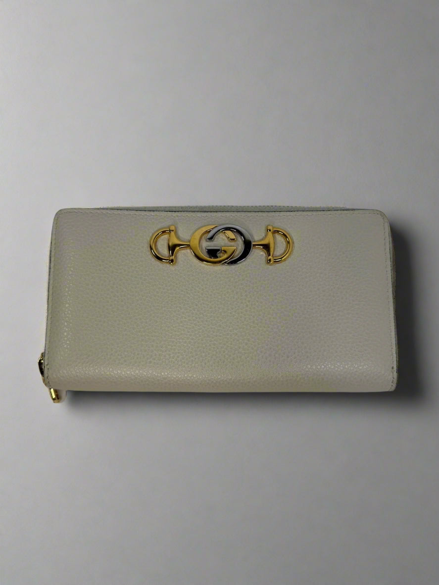 GUCCI Calfskin Zumi Zip Around Wallet