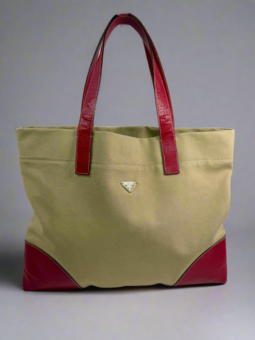 PRADA Vintage Canapa Red Tote