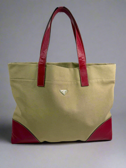 PRADA Vintage Canapa Red Tote