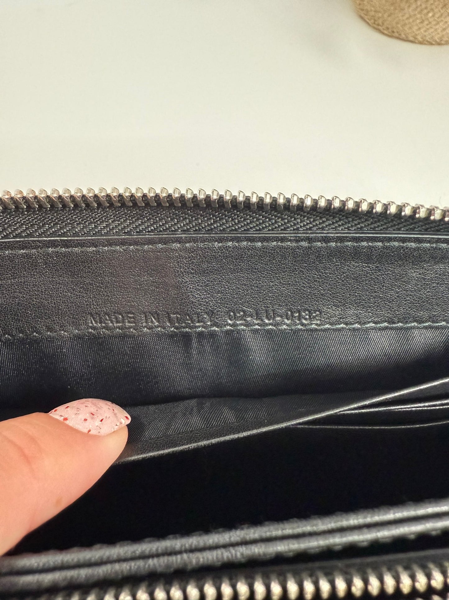 DIOR Cannage Quilted Patent Leather Zipper