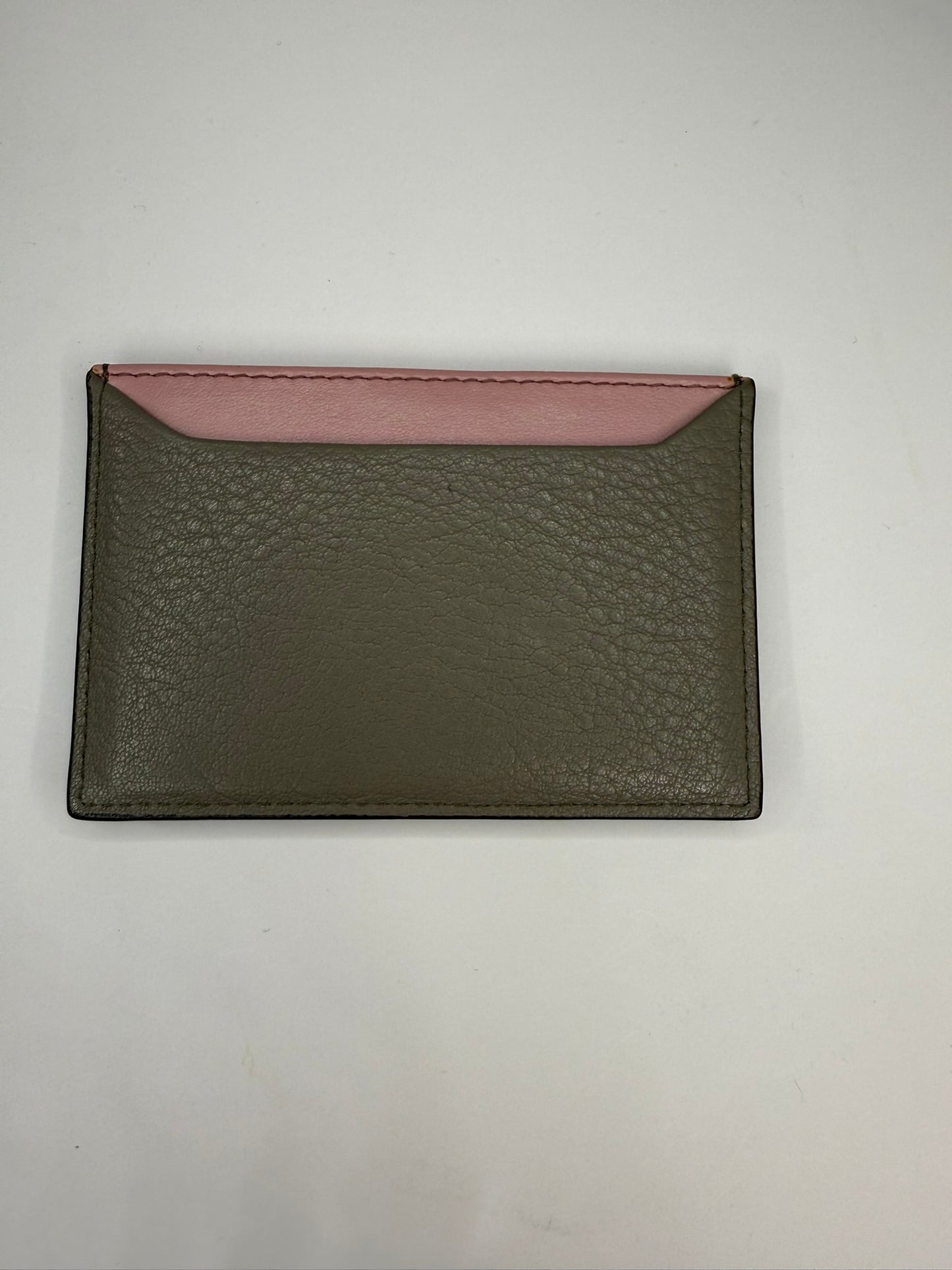 PRADA Grey and Pink Vitello Daino Card Holder