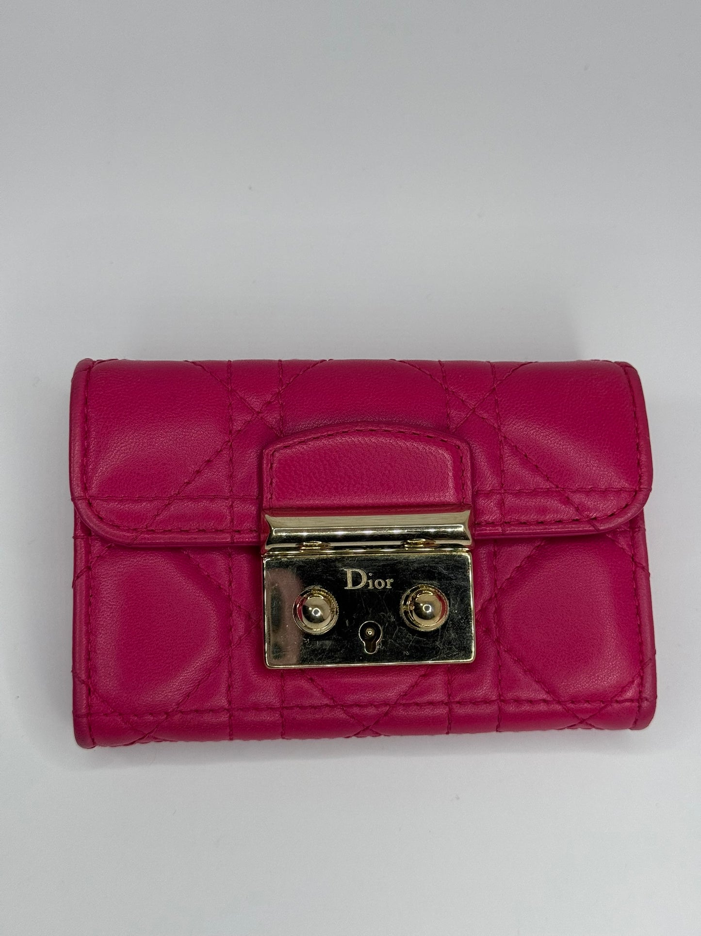 DIOR Mini Card Holder Fushia