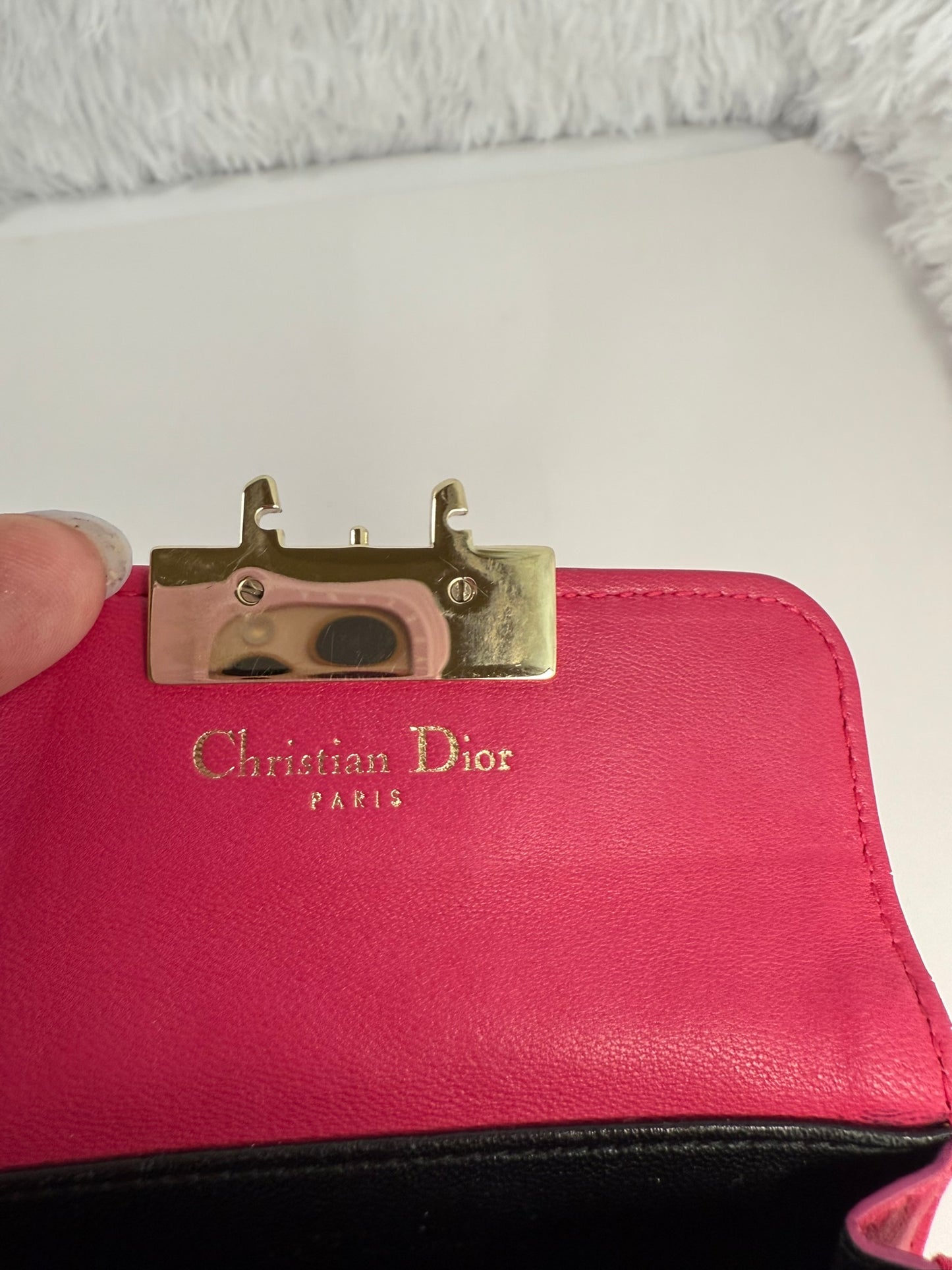 DIOR Mini Card Holder Fushia