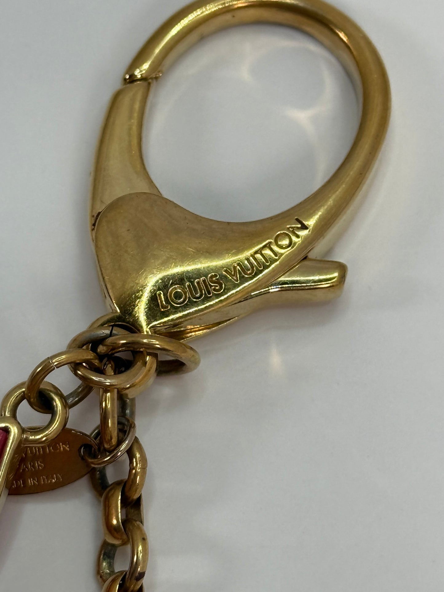 LOUIS VUITTON Key Charm Pink Flowers