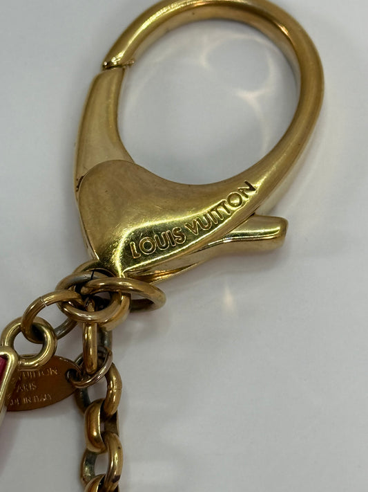 LOUIS VUITTON Key Charm Pink Flowers