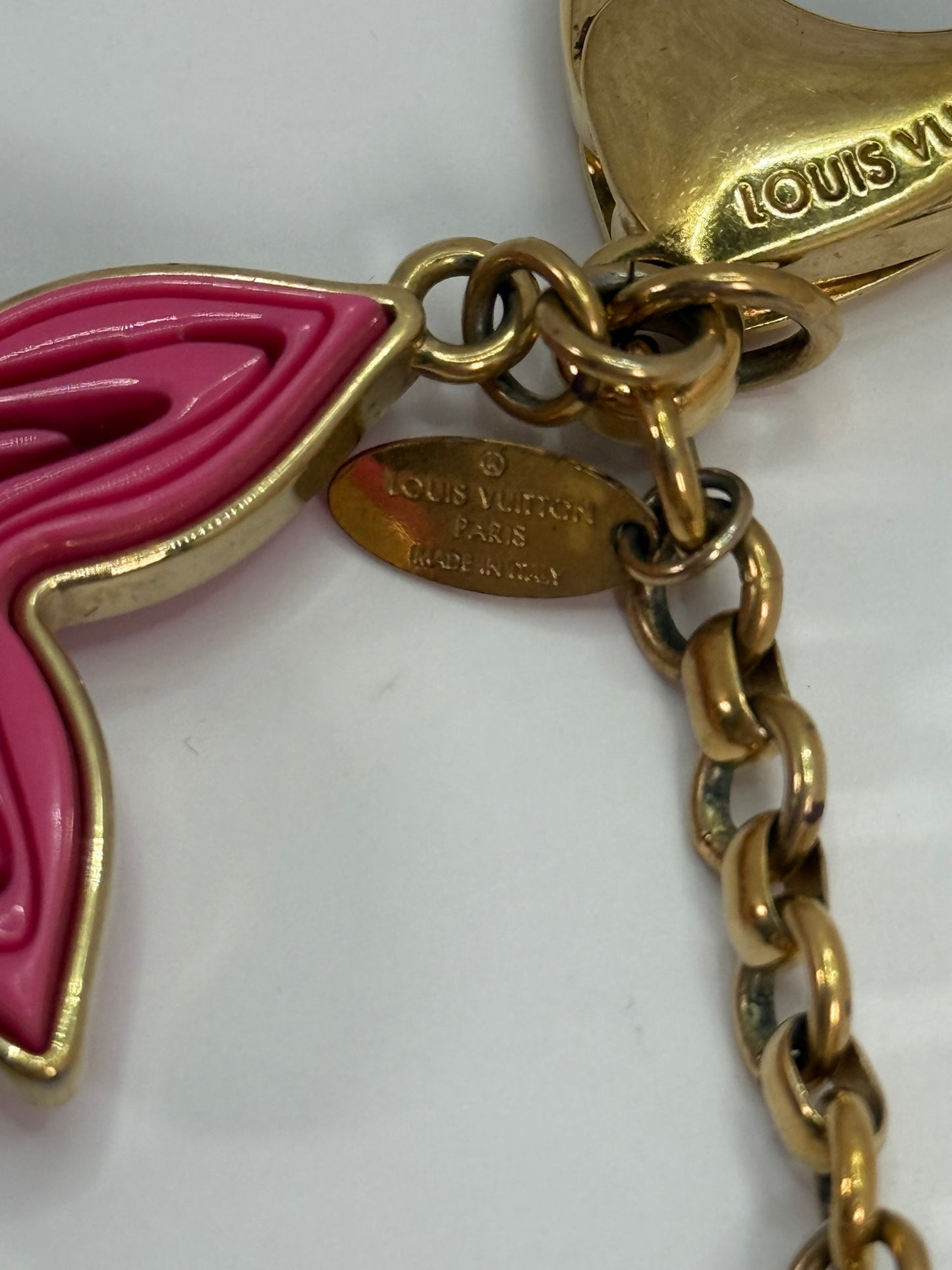 LOUIS VUITTON Key Charm Pink Flowers