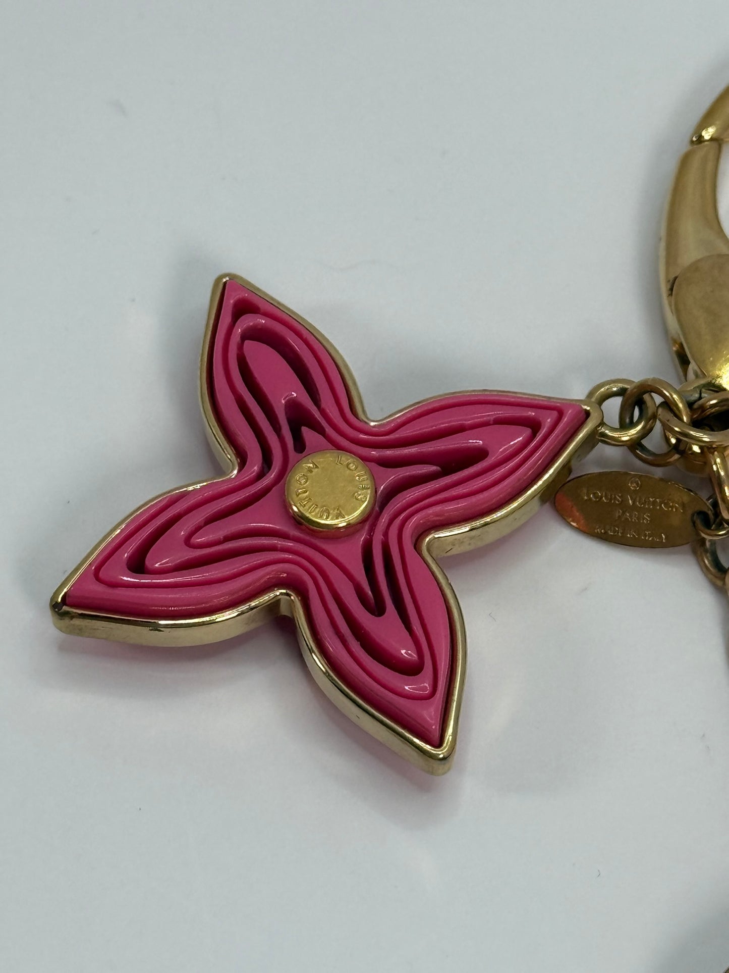 LOUIS VUITTON Key Charm Pink Flowers