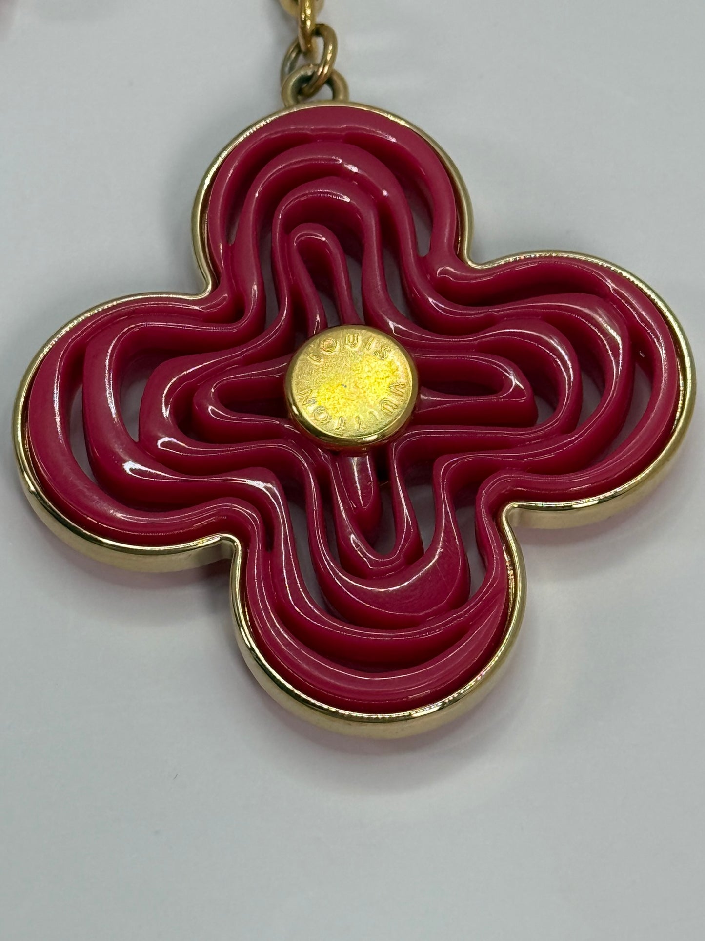 LOUIS VUITTON Key Charm Pink Flowers