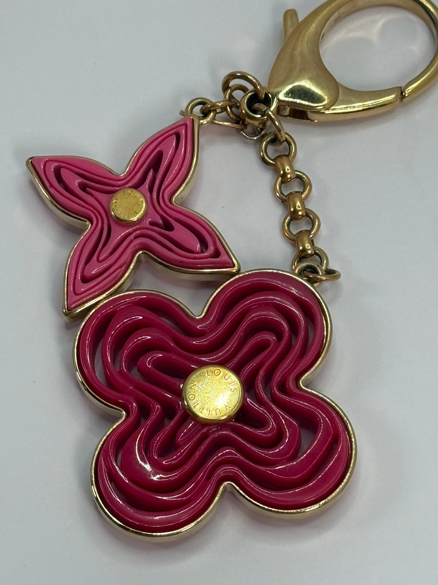 LOUIS VUITTON Key Charm Pink Flowers