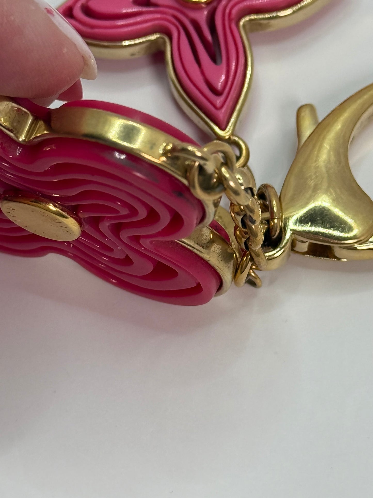LOUIS VUITTON Key Charm Pink Flowers