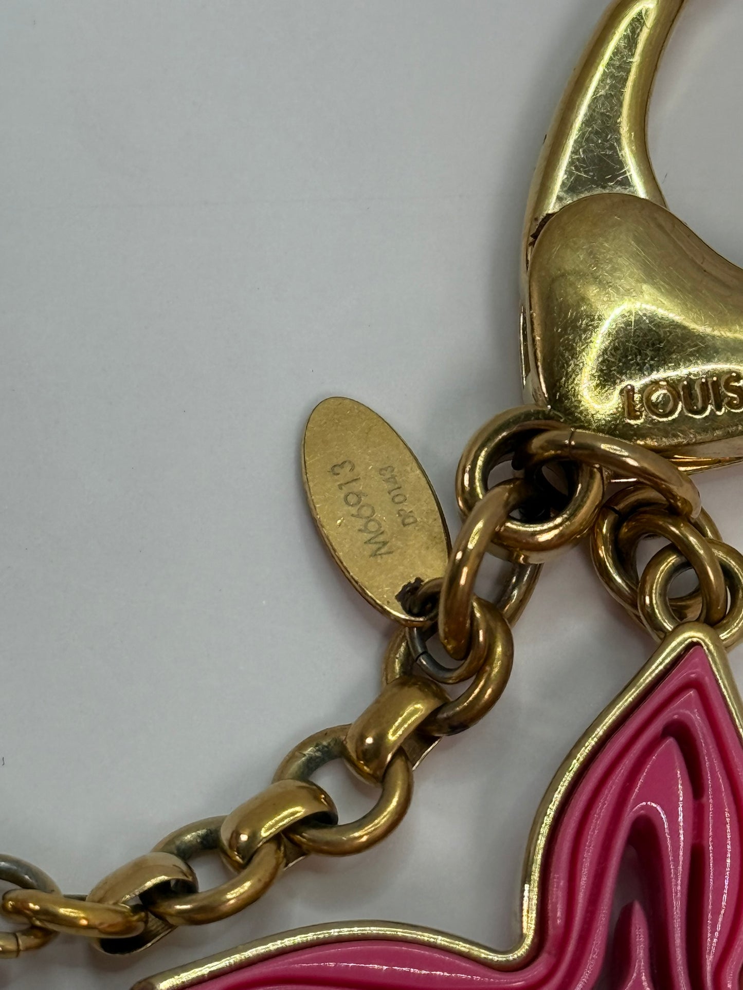 LOUIS VUITTON Key Charm Pink Flowers