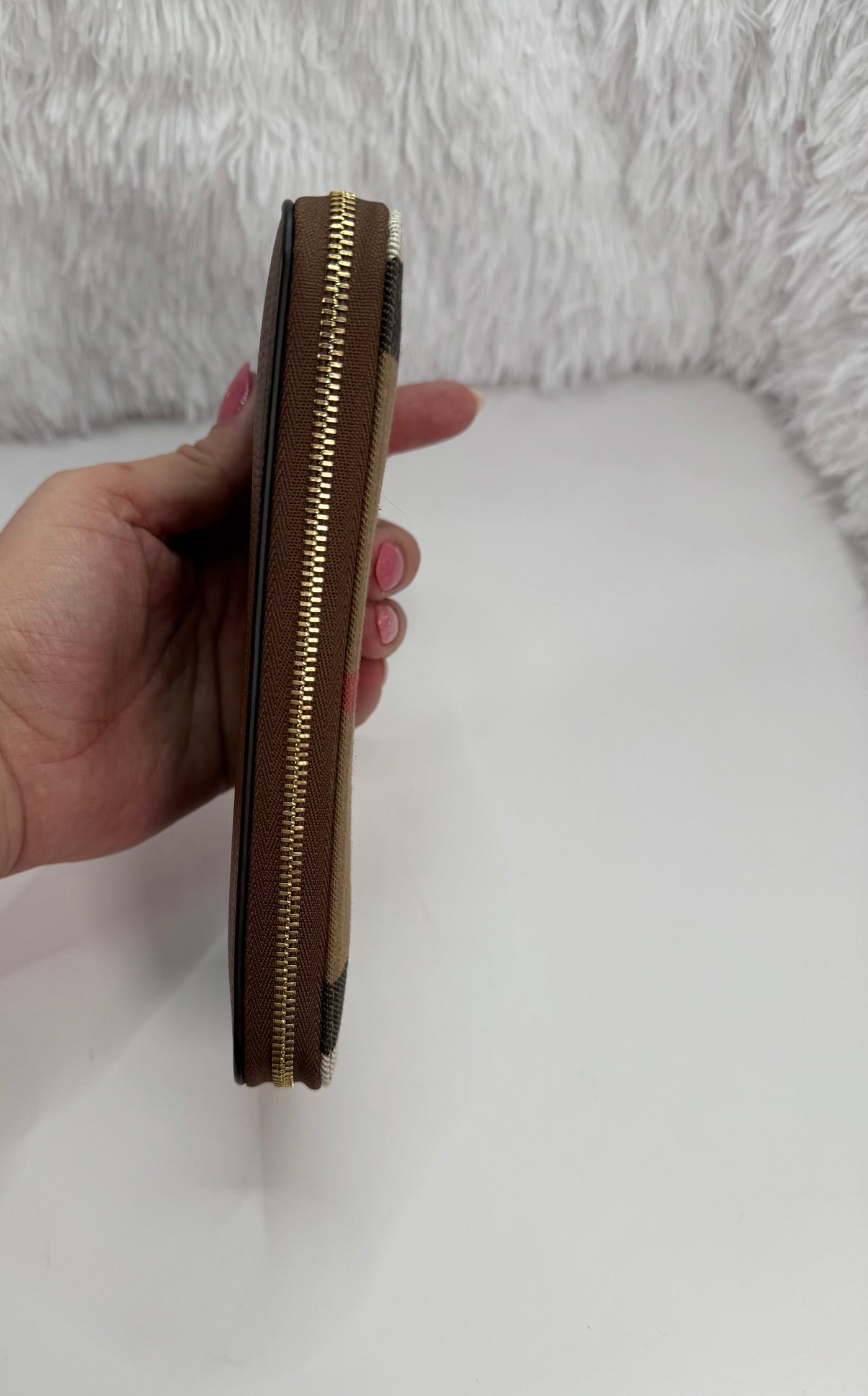 BURBERRY Elmore Brown Check Long Wallet