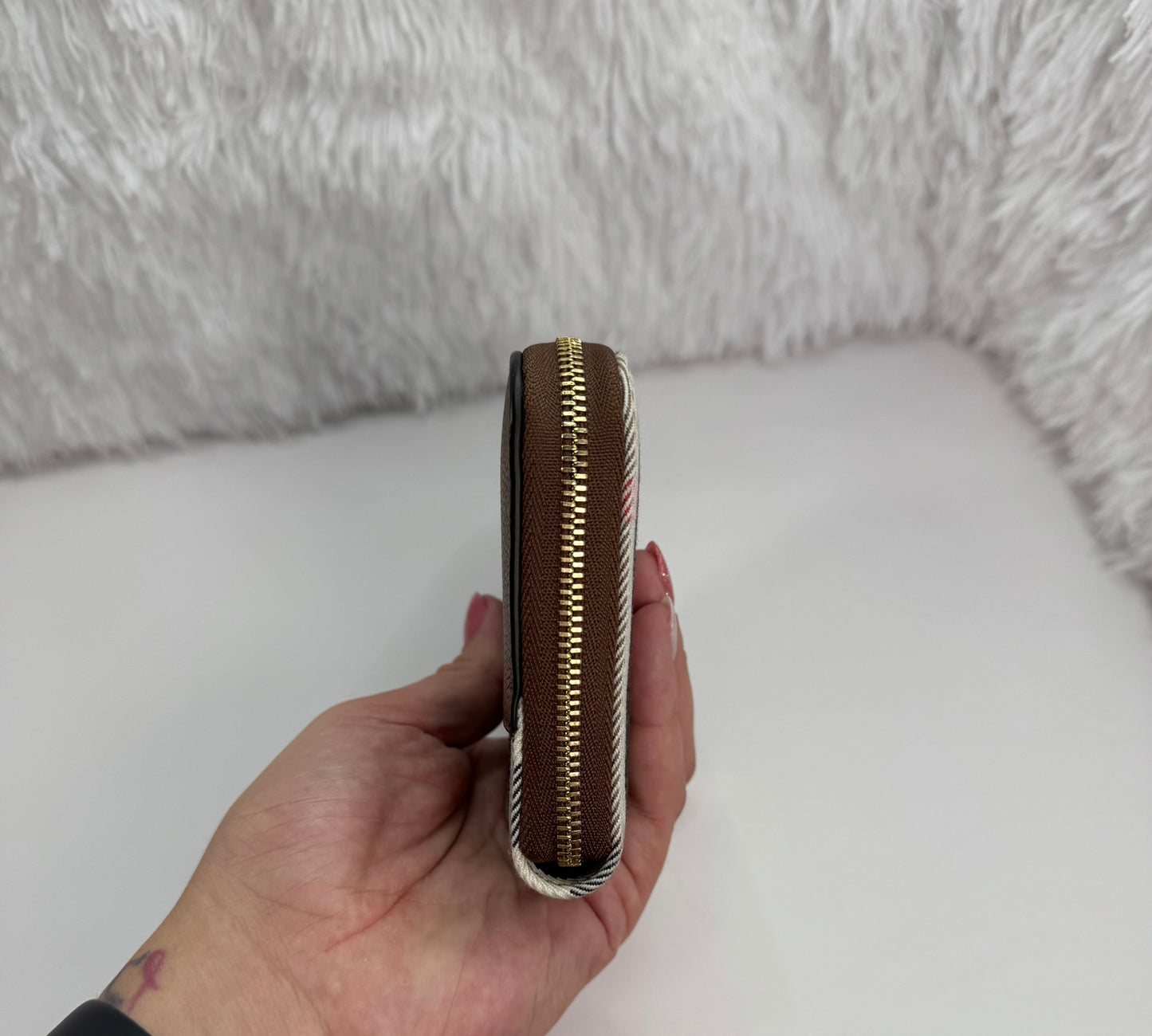 BURBERRY Elmore Brown Check Long Wallet