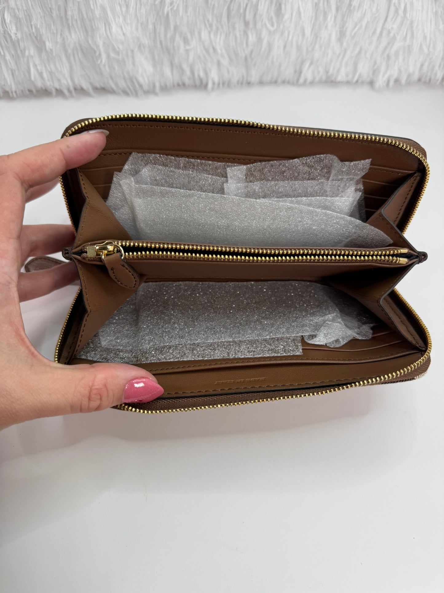 BURBERRY Elmore Brown Check Long Wallet