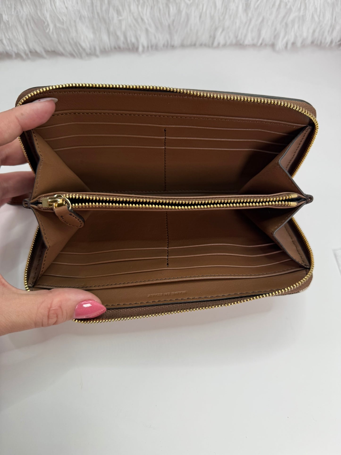 BURBERRY Elmore Brown Check Long Wallet