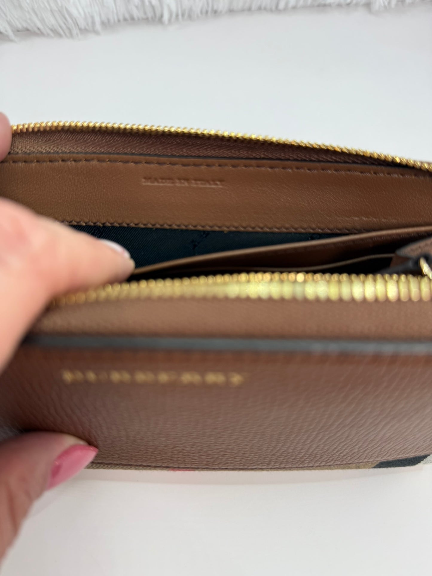 BURBERRY Elmore Brown Check Long Wallet