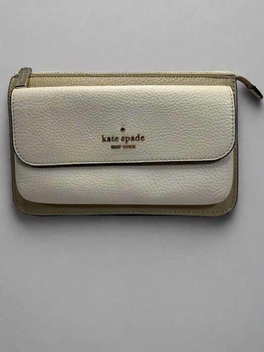 KATE SPADE Leila Small White/Beige Wallet on Chain