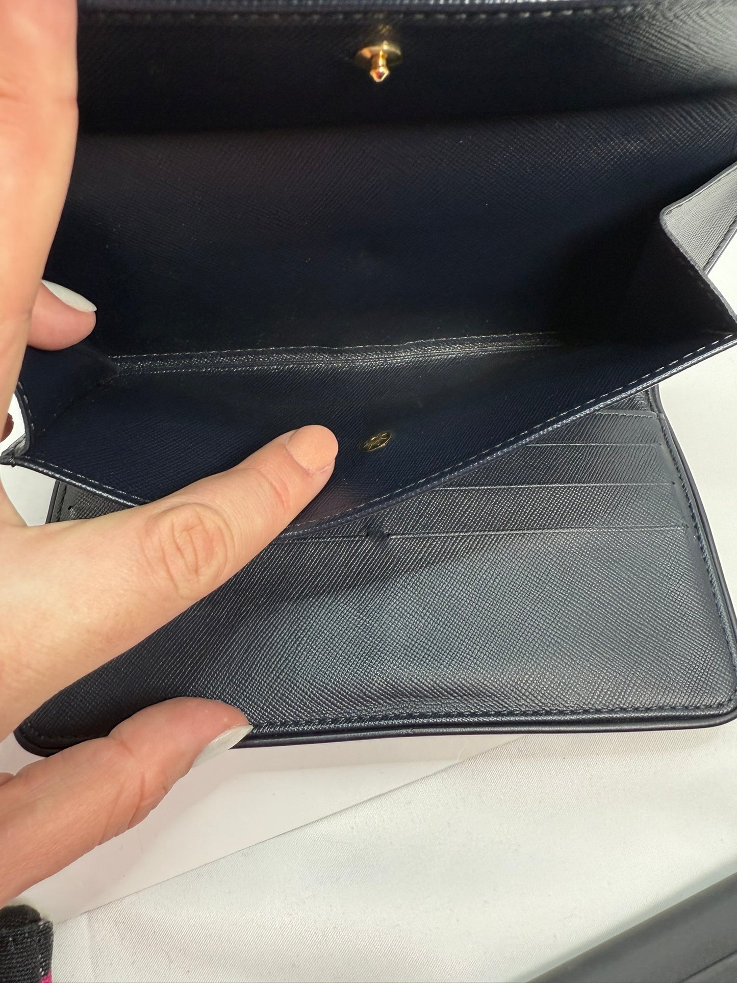 LOUIS VUITTON Navy Monogram Mini Lin International Wallet