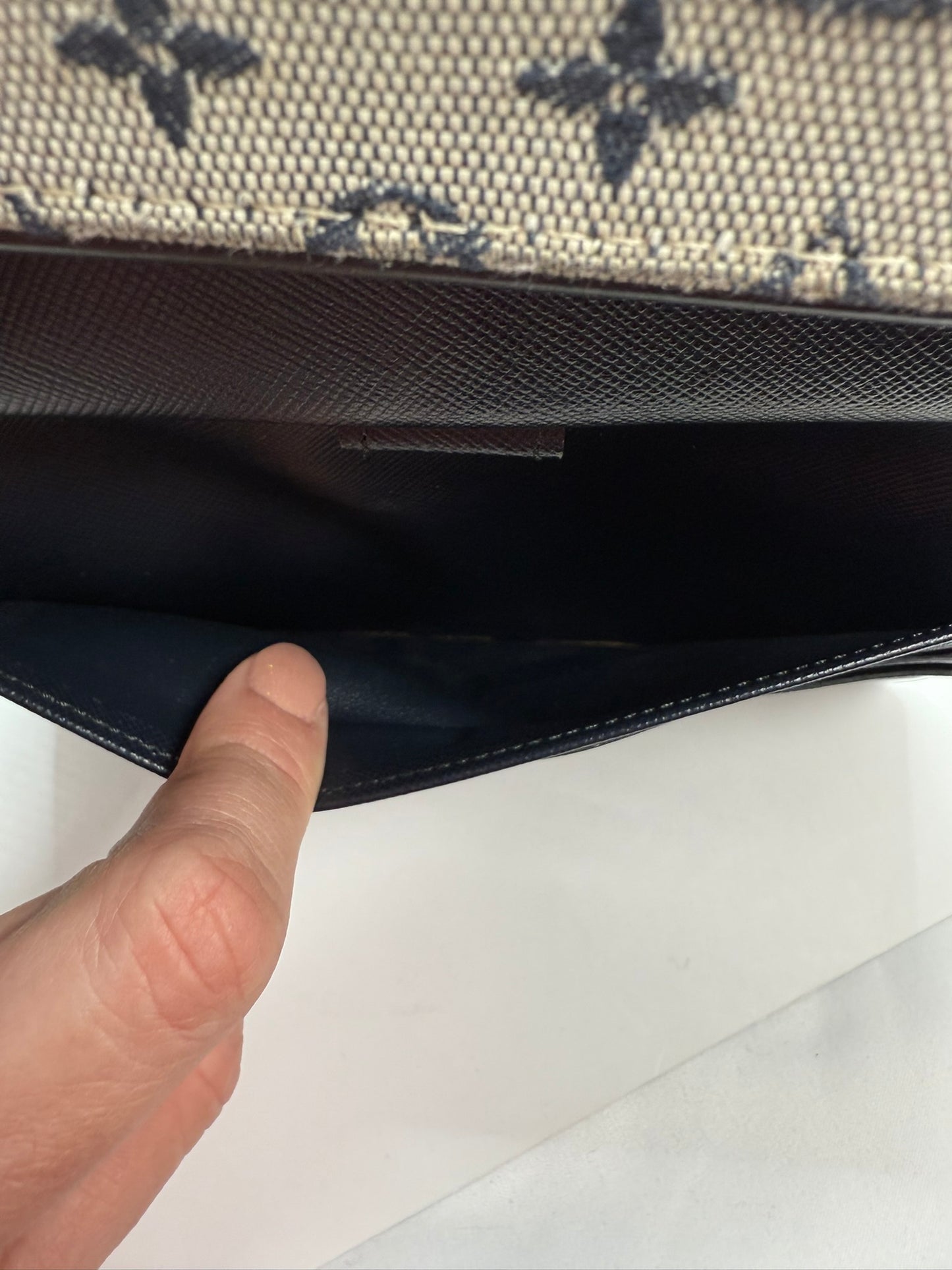 LOUIS VUITTON Navy Monogram Mini Lin International Wallet
