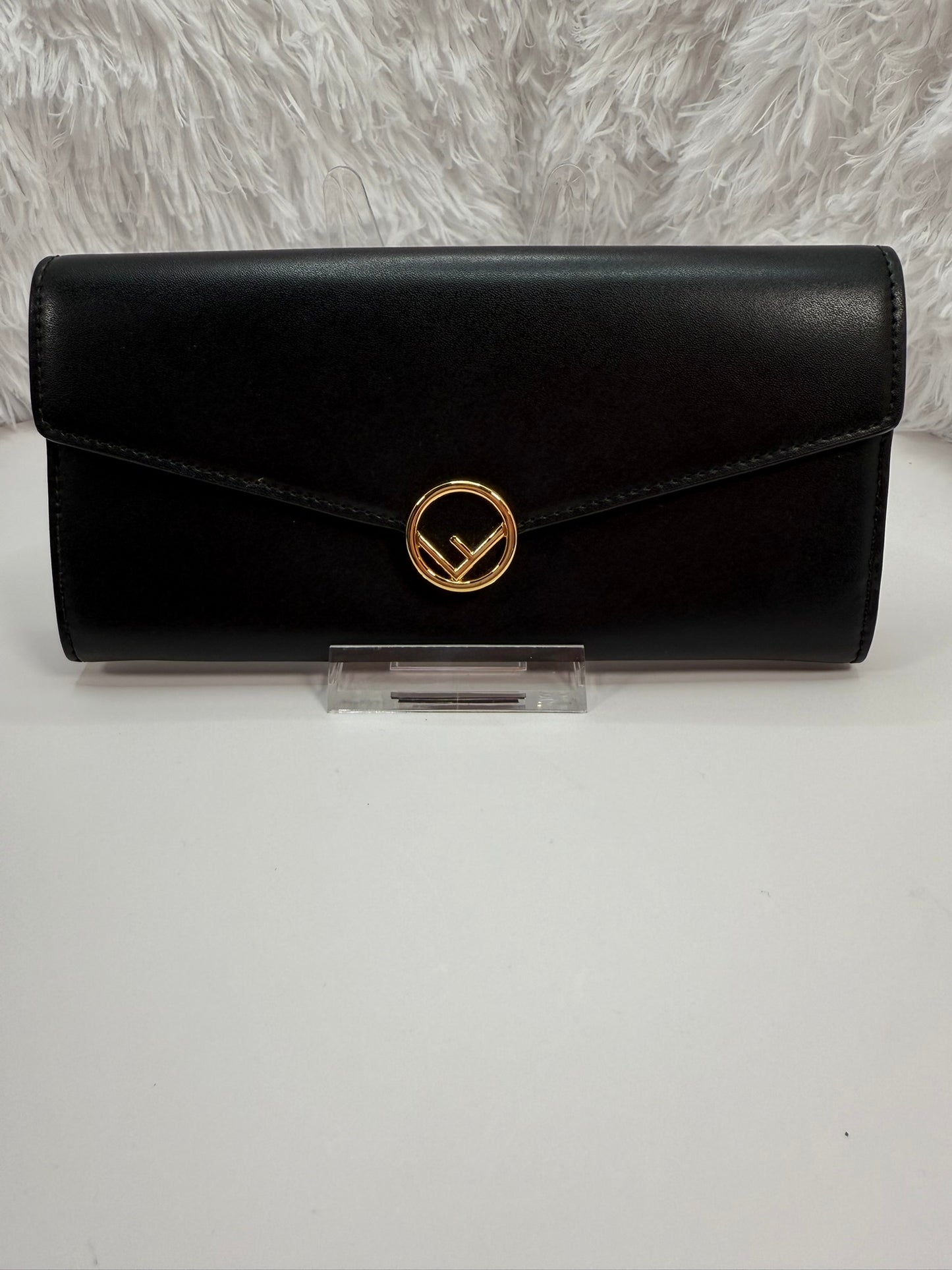 FENDI Calfskin Wallet Black