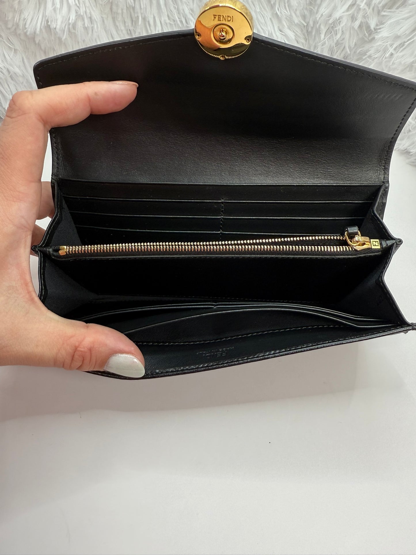 FENDI Calfskin Wallet Black