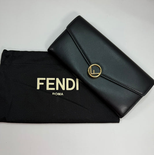 FENDI Calfskin Wallet Black