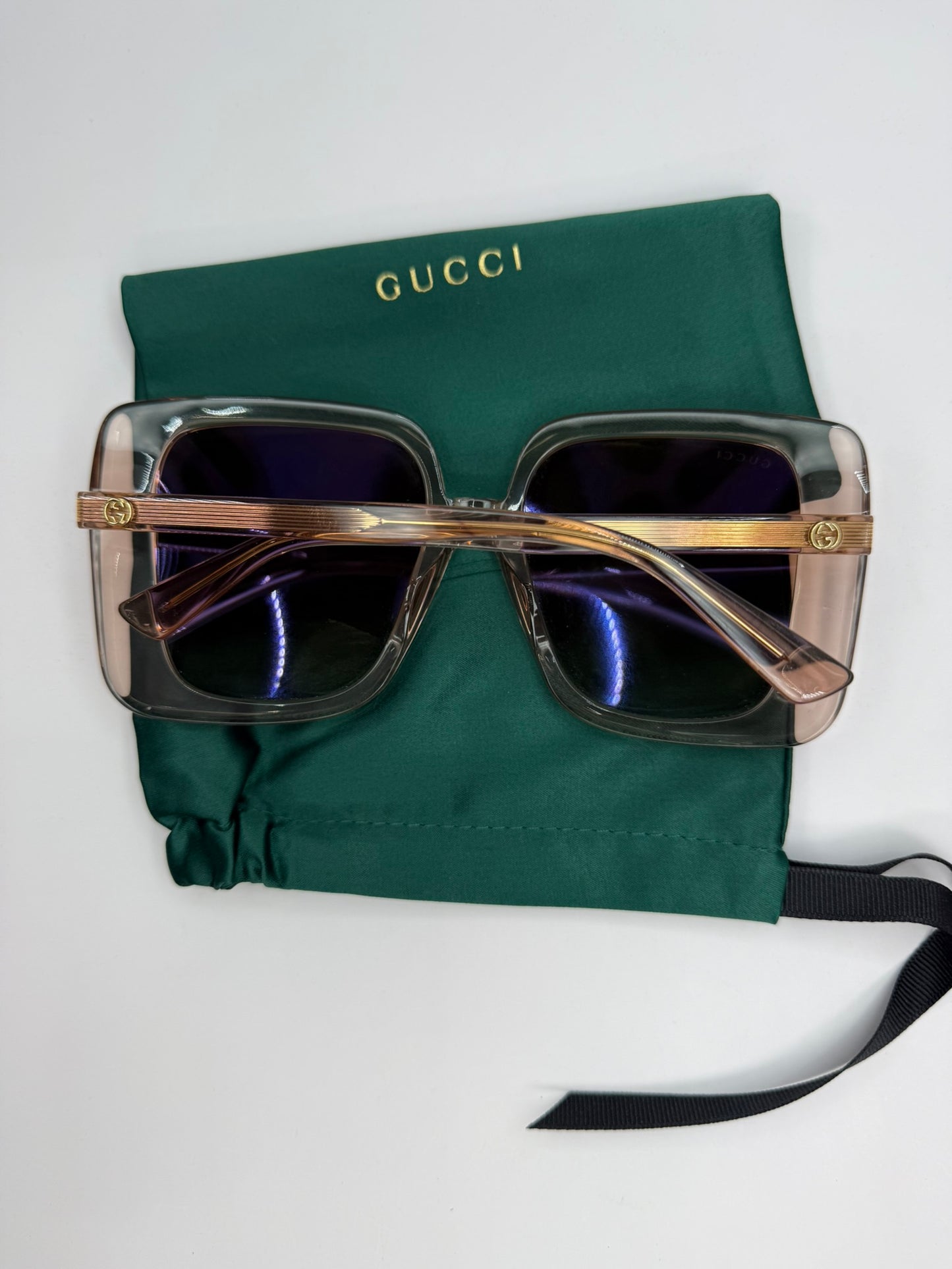 GUCCI Oversized Beige Sunglasses