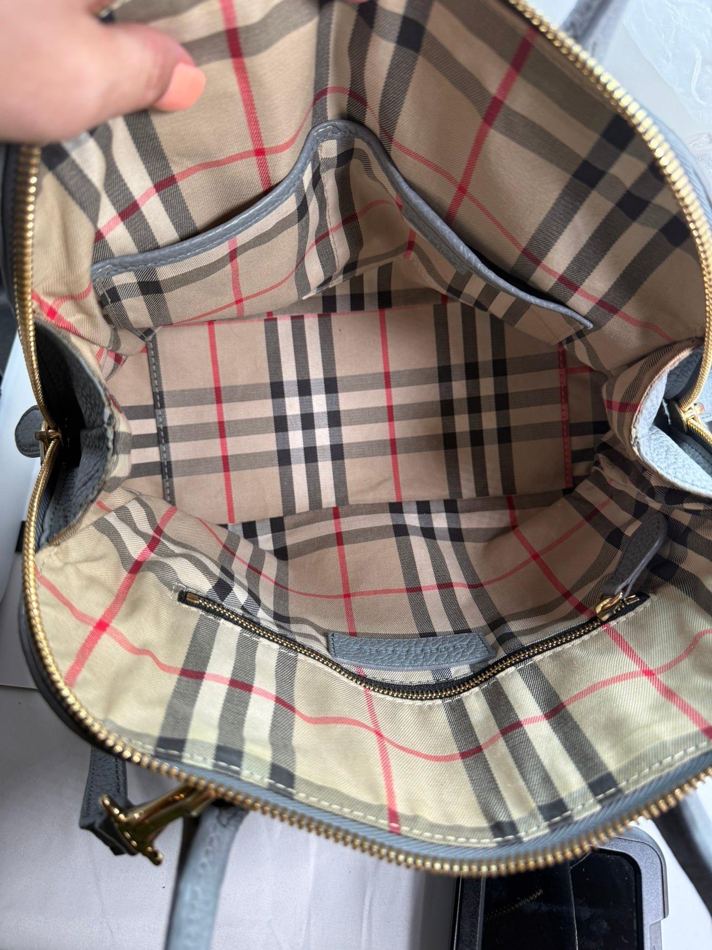 BURBERRY Greenwood Bowling Bag Grainy Leather