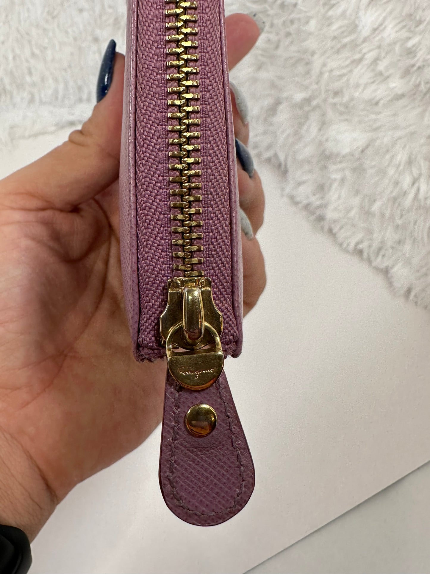 FERRAGAMO Gancini Long 3/4 Wallet Lavender