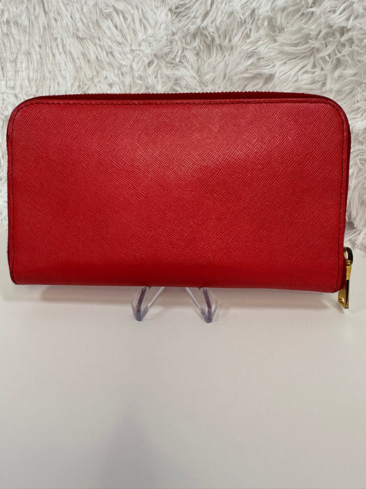 PRADA Pink- Red Long Zip Wallet