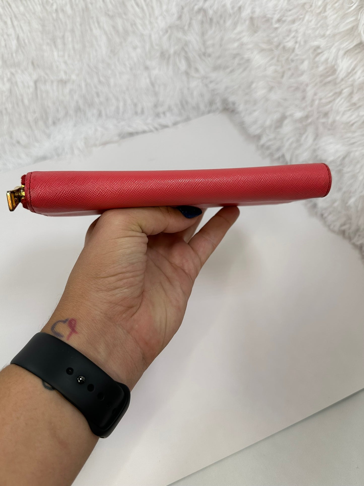 PRADA Pink- Red Long Zip Wallet