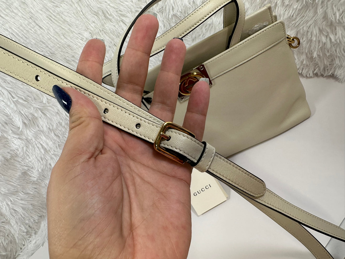 GUCCI Calfskin Interlocking G Top Handle Bag