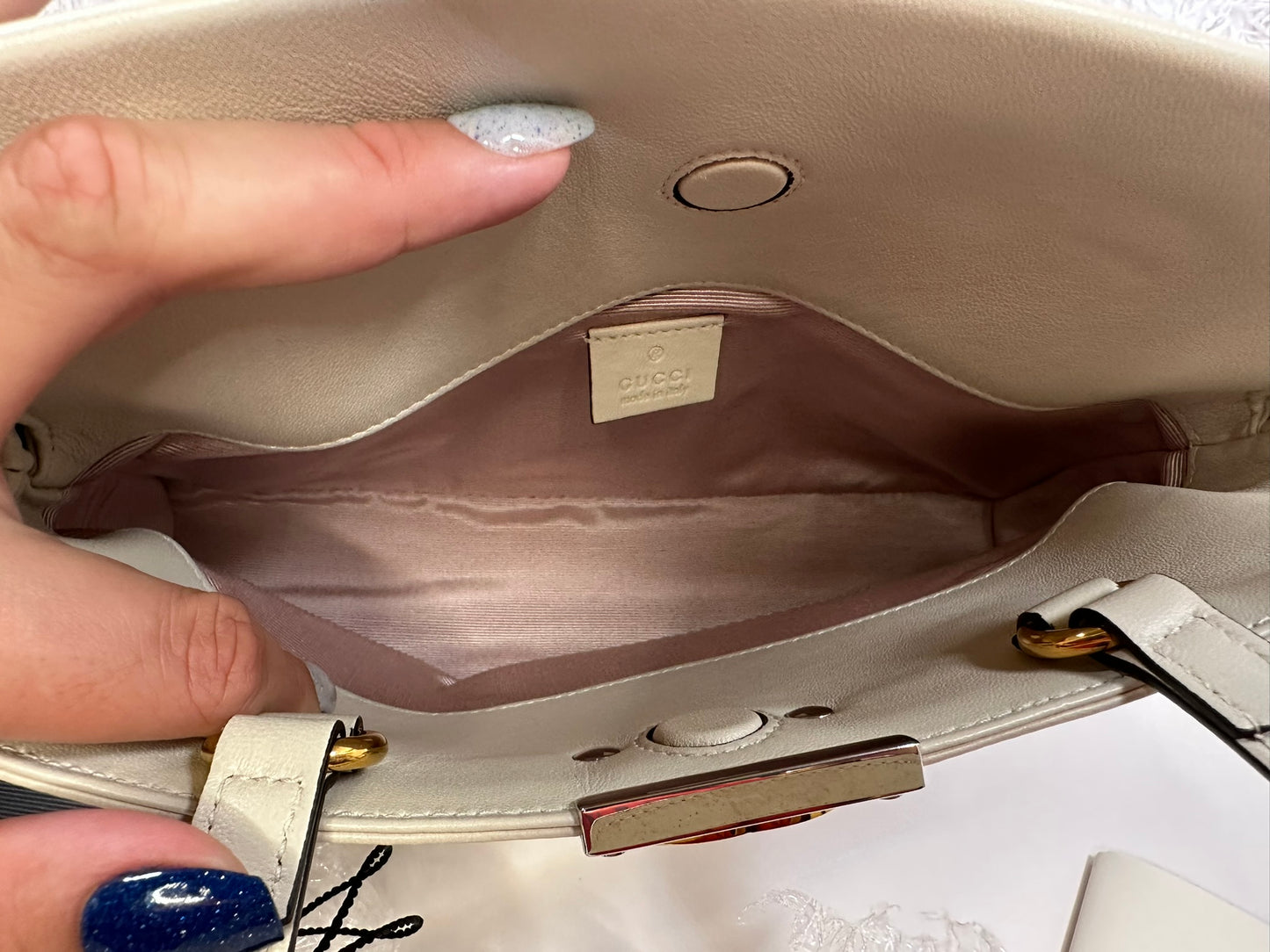 GUCCI Calfskin Interlocking G Top Handle Bag