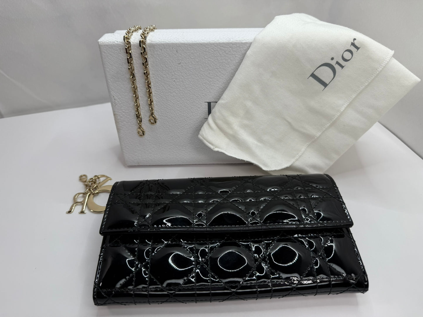 DIOR Cannage Patent leather Clutch