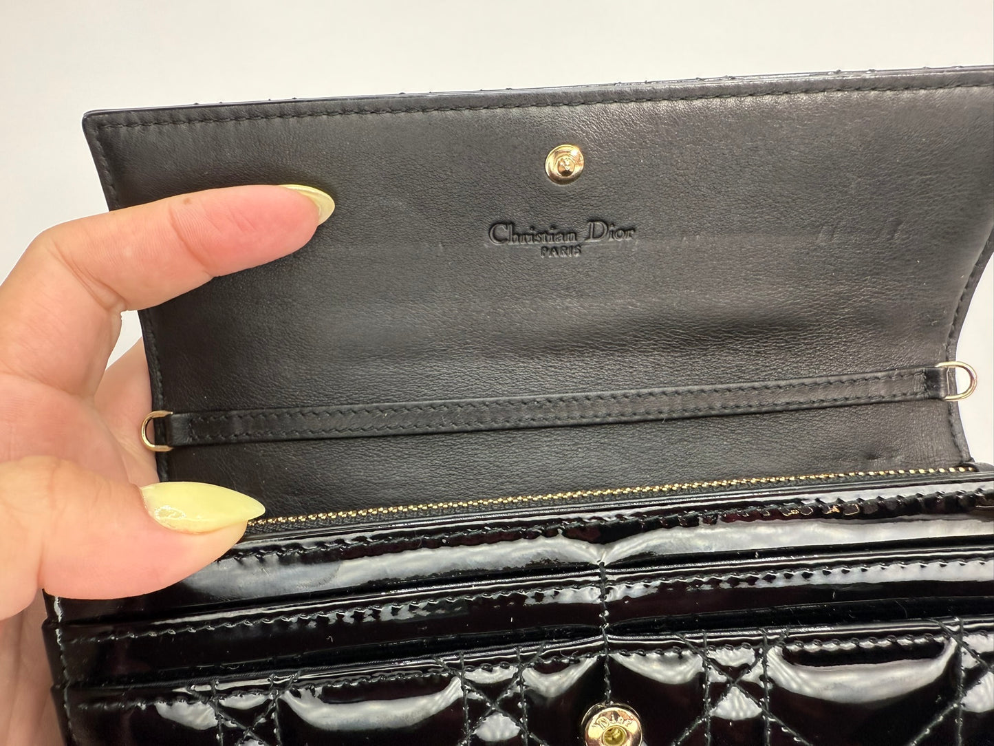 DIOR Cannage Patent leather Clutch