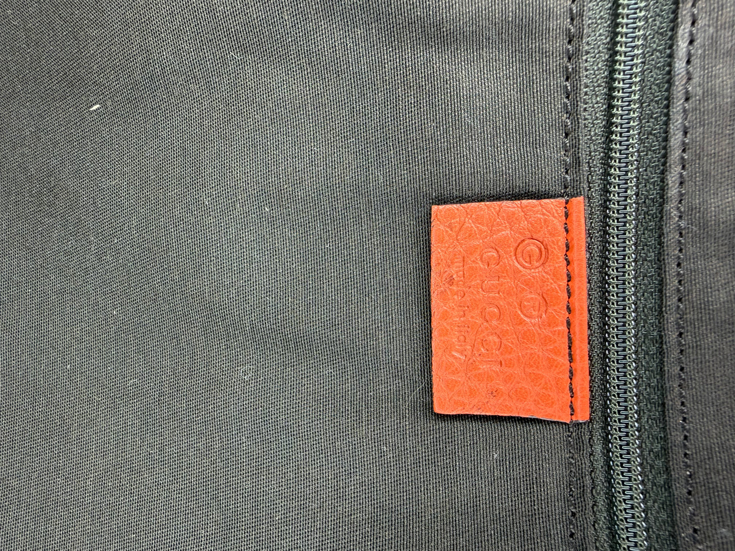 GUCCI Dark Orange Pebbled Leather Bamboo Tassel Tote