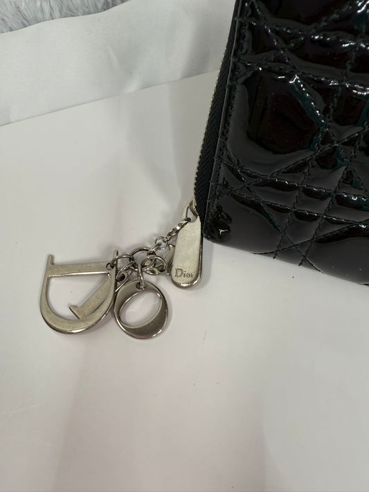 DIOR Cannage Quilted Patent Leather Zipper