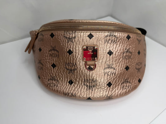 MCM Berlin Gold Visetos Canvas Bumbag