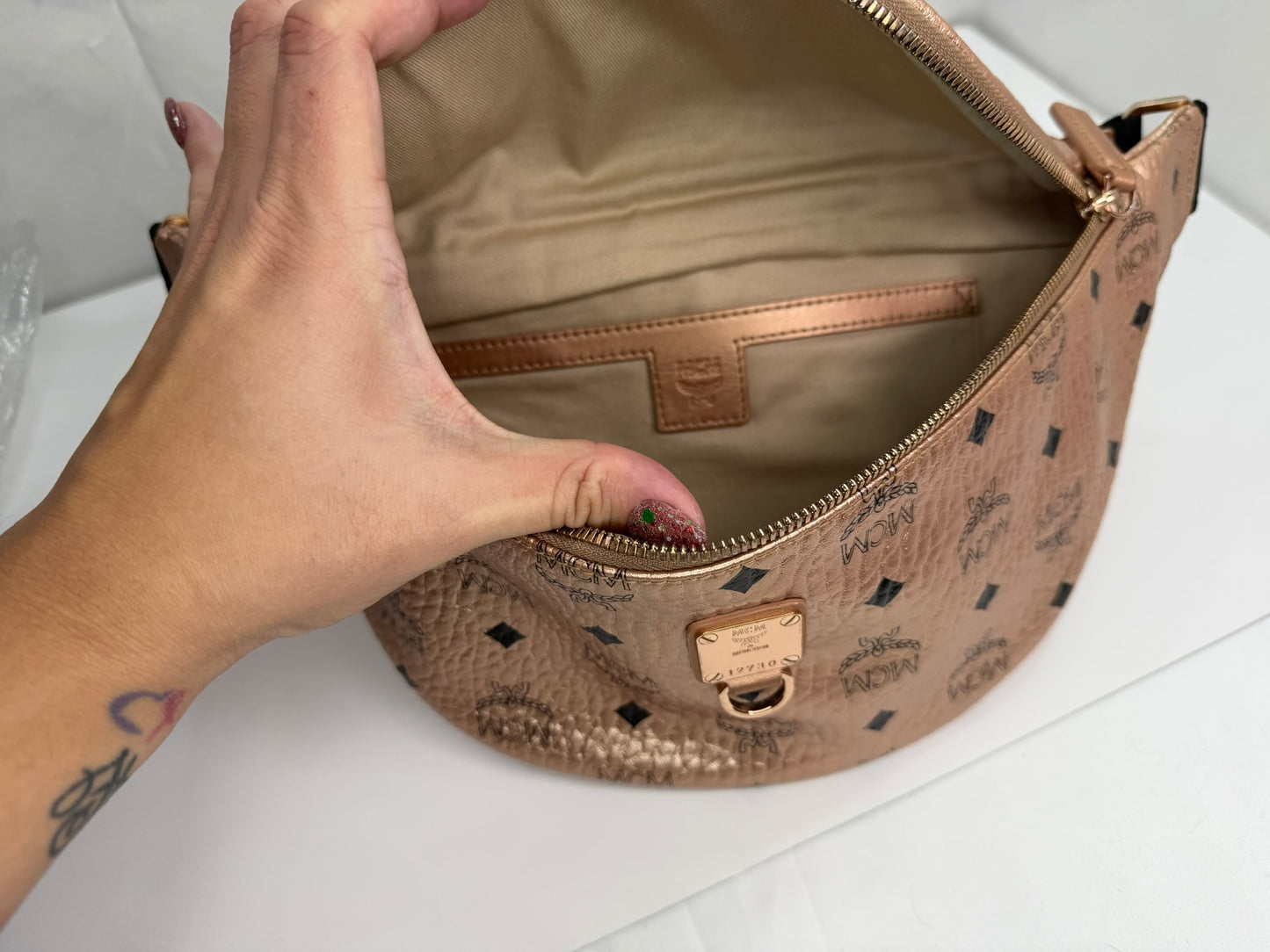 MCM Berlin Gold Visetos Canvas Bumbag