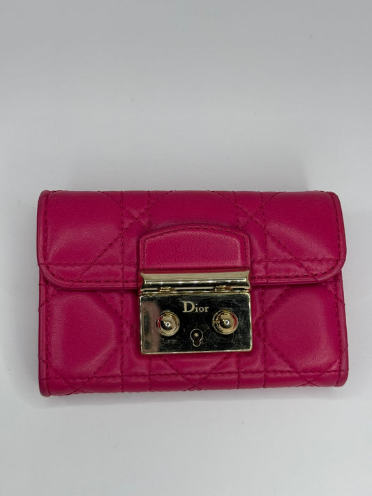DIOR Mini Card Holder Fushia