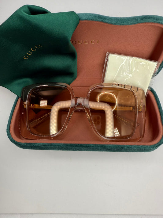 GUCCI Oversized Beige Sunglasses